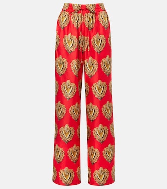 Printed high-rise silk palazzo pants | Dolce&Gabbana