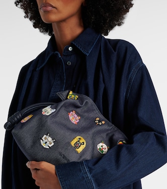 x Louis Wain Flamenco Cats Medium canvas clutch | Loewe