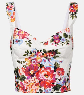 Bedrucktes Bustier-Top aus einem Baumwollgemisch | Dolce&Gabbana