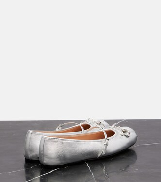 Gucci Horsebit metallic leather ballet flats | Gucci