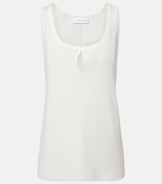 Split cotton and linen tank top | Victoria Beckham