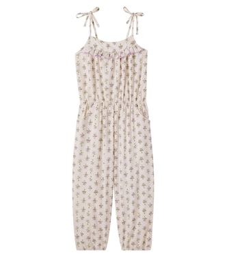 Sunny floral cotton overalls | Cozmo