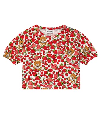 Printed cotton-blend crop top | Moschino Kids