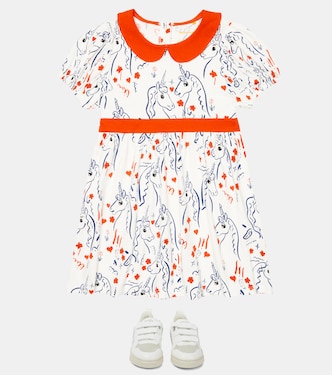 独角兽印花棉质连衣裙 | Mini Rodini