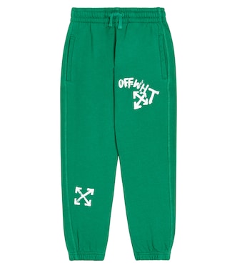 Logo cotton jersey sweatpants | Off-White Kids