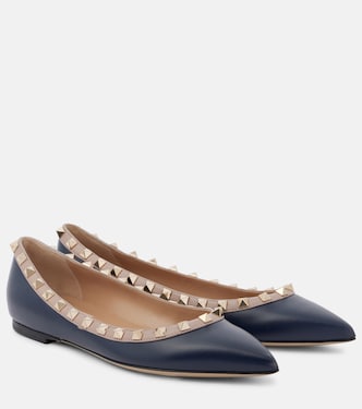 Ballerinas Rockstud aus Leder | Valentino Garavani