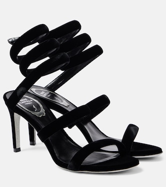 Sandalen Cleo 80 aus Samt | Rene Caovilla