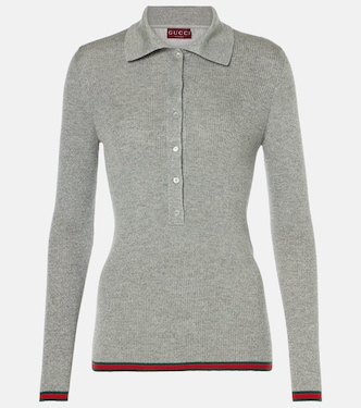 Polopullover Web Stripe aus einem Kaschmirgemisch | Gucci