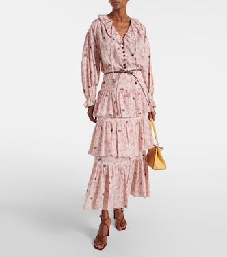 Ottie ruffled floral cotton top | Zimmermann