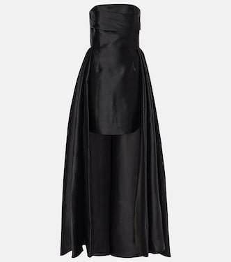 Abito asimmetrico Trina in raso | Solace London