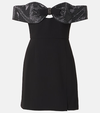 Off-Shoulder-Minikleid aus Crêpe | Self-Portrait