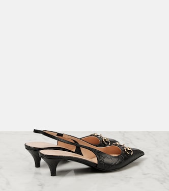 Slingback-Pumps Horsebit GG aus Leder | Gucci