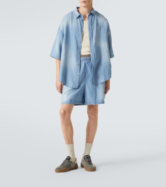 Bermuda in cotone e lino con logo | Acne Studios