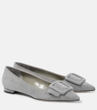 Ballerinas Maysalepumpflat aus Veloursleder | Manolo Blahnik