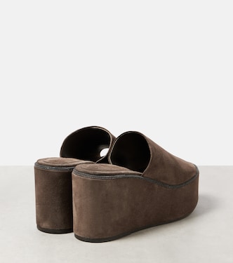 Mules in suede con monili | Brunello Cucinelli