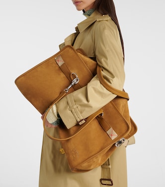 B Clip Holdall suede duffel bag | Burberry