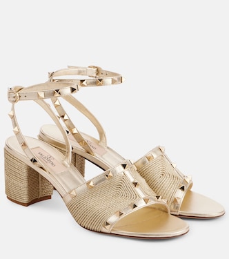 Rockstud metallic leather sandals | Valentino Garavani