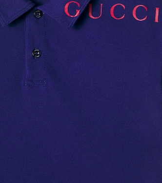 Logo cotton-blend polo shirt | Gucci Kids