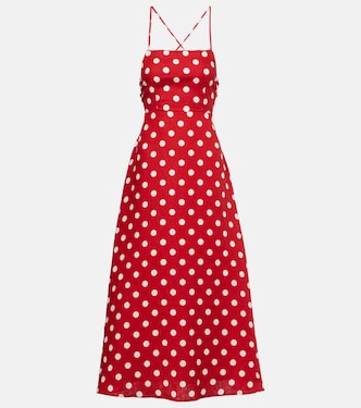 Vestido largo Lori de lino con lunares | Posse