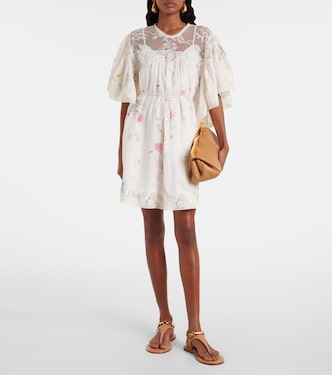 Minikleid Lucky aus Leinen mit Spitze | Zimmermann