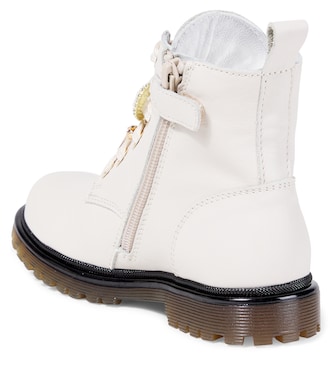 Embellished leather lace-up boots | Monnalisa