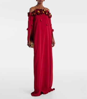 Floral-appliqués gown | Oscar de la Renta