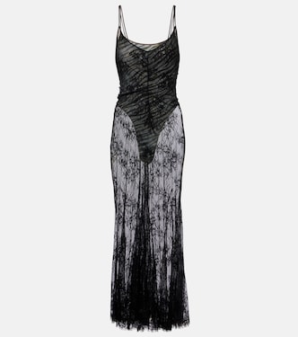 Jersey bodysuit and silk maxi dress set | Jacques Wei