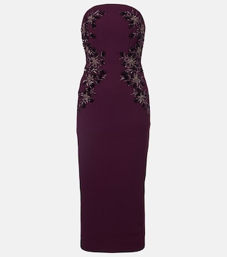Beatrice beaded crêpe midi dress | Rebecca Vallance