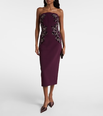 Beatrice beaded crêpe midi dress | Rebecca Vallance