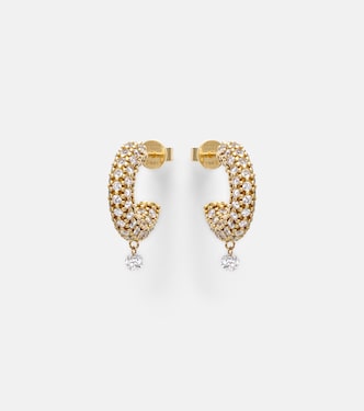 Helios 18kt gold hoop earrings with diamonds | Persée