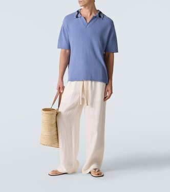 Cotton-blend polo sweater | Commas