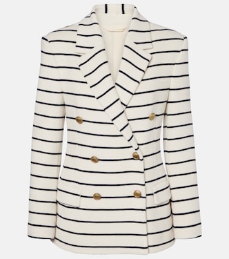 Knitted striped cotton blazer | Brunello Cucinelli