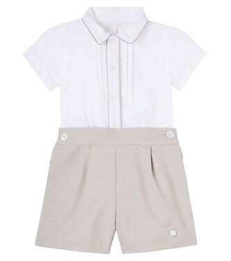 Baby cotton-blend shirt and shorts set | Patachou