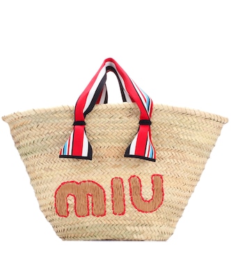 Woven straw tote | Miu Miu