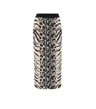 Falda midi de jacquard animal | Stella McCartney