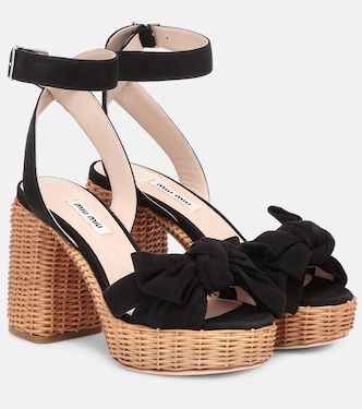 Suede platform sandals | Miu Miu