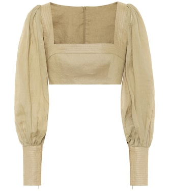Top cropped in ramia e lino | Zimmermann