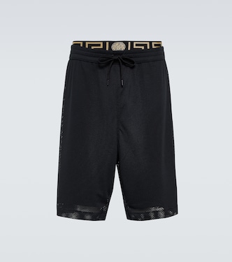 Shorts de malla con borde Greca | Versace