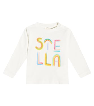 T-shirt in jersey di cotone con logo | Stella McCartney Kids
