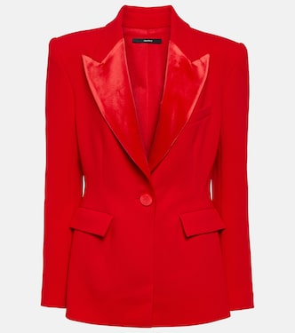 Priestly velvet-trimmed crêpe blazer | Alex Perry