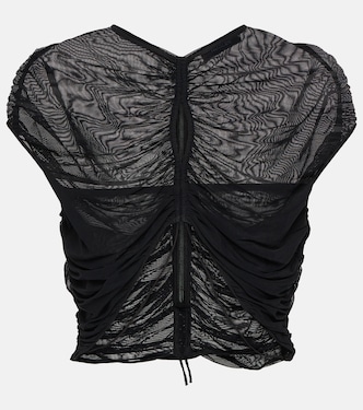 Top cropped in mesh con cut-out | Mugler