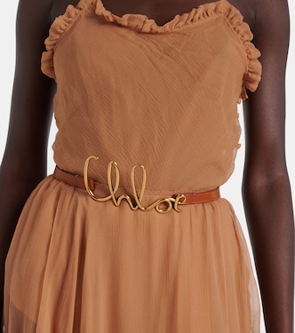Cintura Script Small in pelle con logo | Chloé