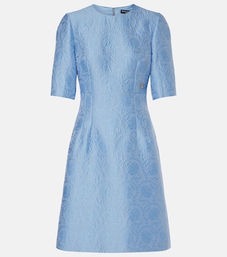 Vestido corto de mezcla de algodón en jacquard | Dolce&Gabbana