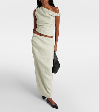 Iris asymmetric linen maxi skirt | SIR