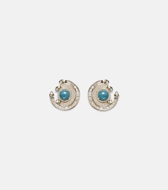 Orecchini Chakra in oro 18kt con diamanti e pietre preziose | Ananya