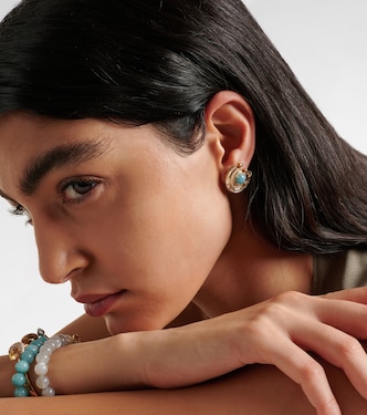 Orecchini Chakra in oro 18kt con diamanti e pietre preziose | Ananya