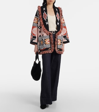 Geometric Roots wool jacquard cardigan | Alanui