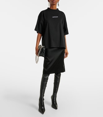 Camiseta de jersey de algodón estampada | Balenciaga