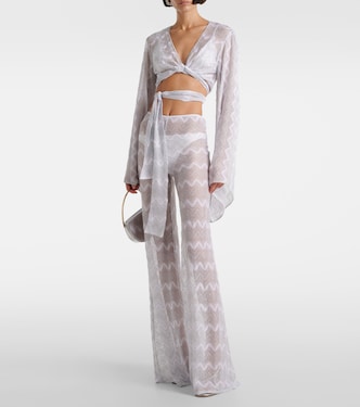 Pantalones anchos de lamé en zigzag | Missoni