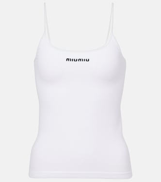 Tank top in jersey di misto cotone | Miu Miu